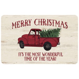 The Holiday Aisle Merry Christmas Truck Kitchen Mat THDA1755